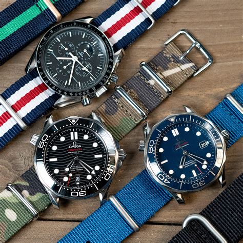 omega seamaster nato strap blue|omega nato strap 20mm.